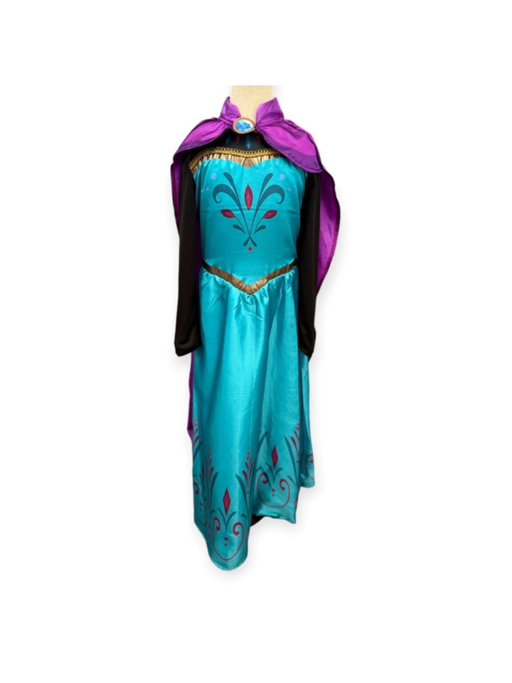 Disney Frozen Elsa Anna Reversible Girls Costume Dress with Cape Rare Med 8-10 - Picture 3 of 11